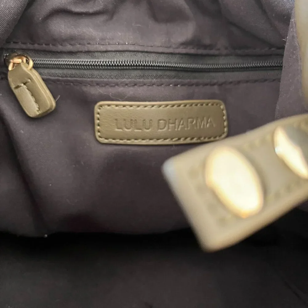 Lulu Dharma Olive Green Pleated Gathered Travel Tote